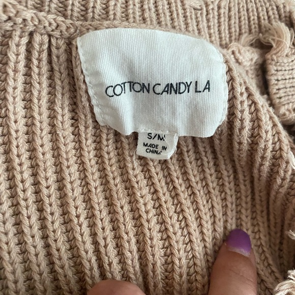 Grey Bandit Distressed Tan Sweater - Picture 2 of 2